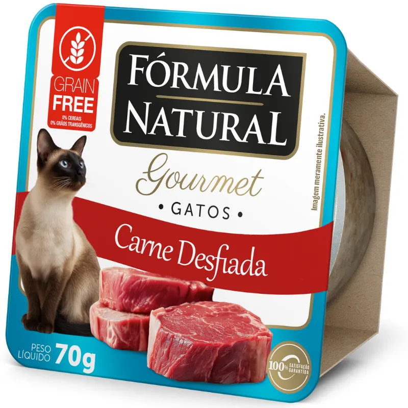 Ração Formula Natural Gatos Gourmet Sabor Carne Desfiada 70 g