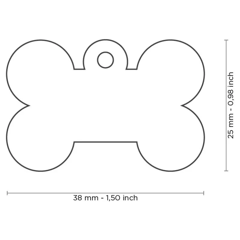 Medalha de Identificação My Family Basic Black Chrome Osso Cinza Escuro G