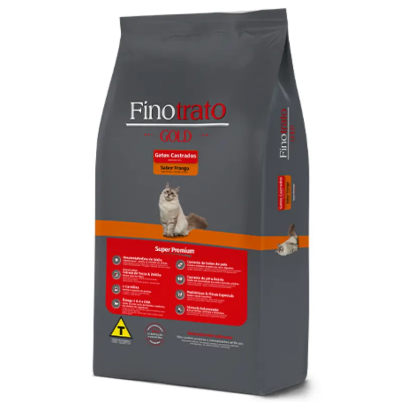 Ração Finotrato Gold para Gatos Castrados Frango 7,5 Kg