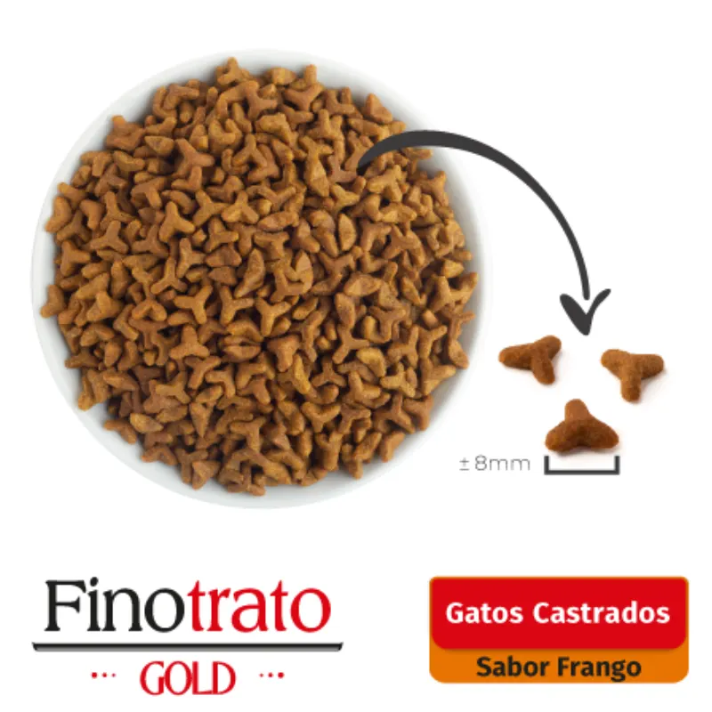 Ração Finotrato Gold para Gatos Castrados Frango 7,5 Kg