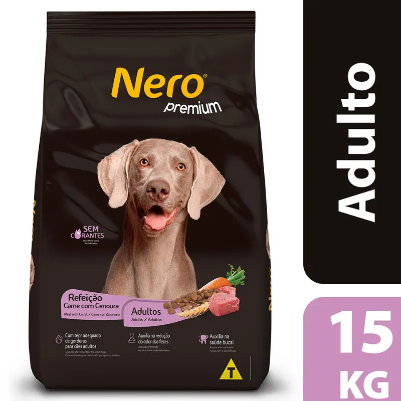 Ração Nero Adulto Refeição Carne com Cenoura 15kg