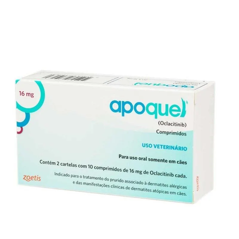 Apoquel Zoetis 16mg Anti Coceira Cães Com 20 Comprimidos