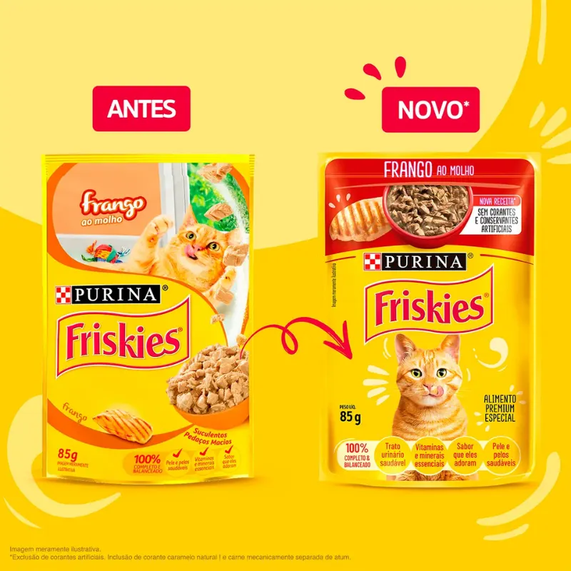 Friskies Sachês para Gatos Adultos Sabor Frango 85g