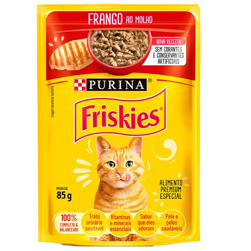 Friskies Sachês para Gatos Adultos Sabor Frango 85g