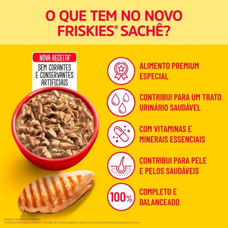 Friskies Sachês para Gatos Adultos Sabor Frango 85g
