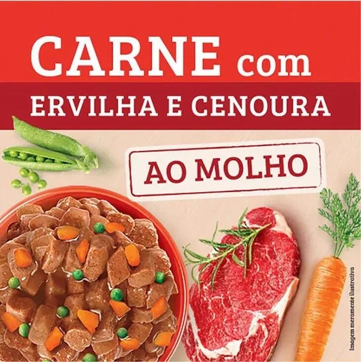 Ração Úmida Kelcat Sachê para Gatos Sabor Carne com Ervilha e Cenoura 85g