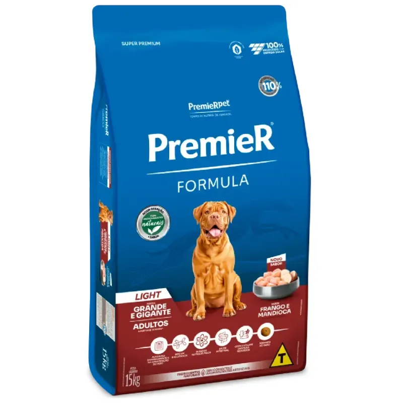 Ração Premier Light Cães Adultos Raças Grandes e Gigantes Frango - 15kg