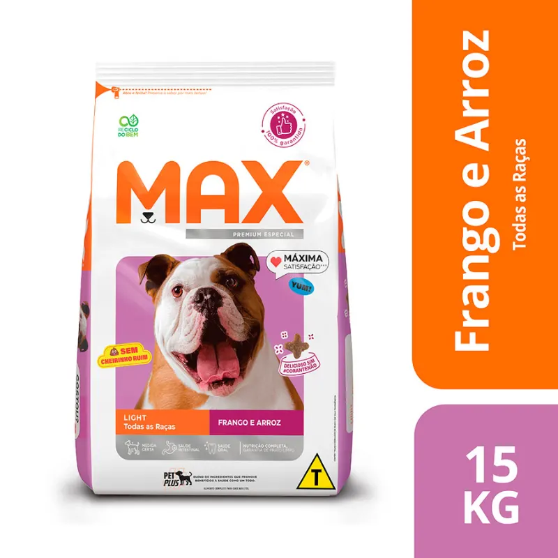 Ração Max Light para Cães Adultos Sabor Frango e Arroz 15kg