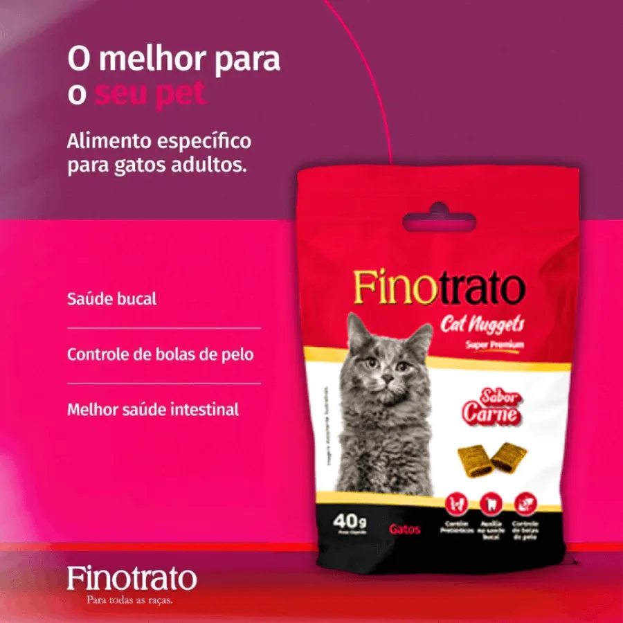 Finotrato Cat Nuggets Gatos Adultos Carne  40 g