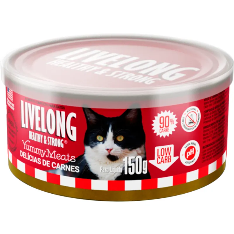 Livelong Gatos Meats (Delicias Carnes) 150 G - Vermelho