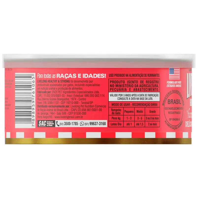 Livelong Gatos Meats (Delicias Carnes) 150 G - Vermelho