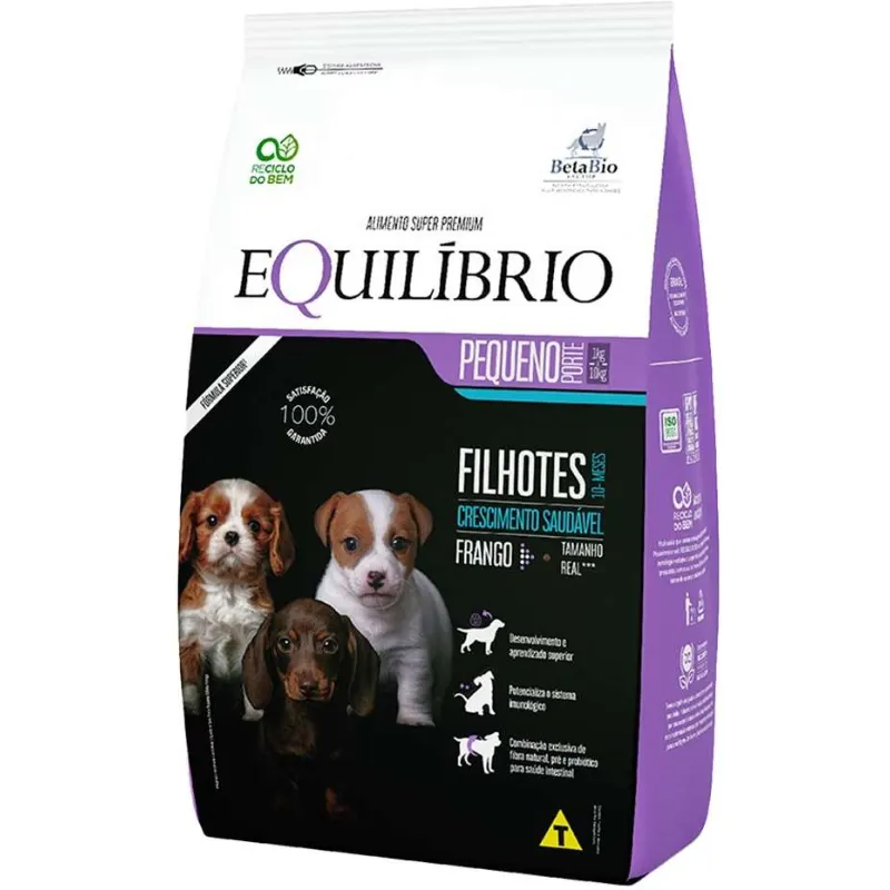 Ração Equilíbrio para Cães Filhotes de Pequeno Porte Sabor Frango 7,5 Kg