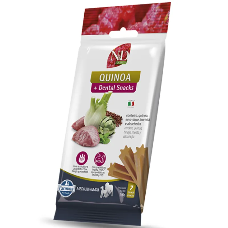 Petisco N&D Quinoa Cães Adultos Hortelã Cordeiro para Cães Adultos Médio Grande 100 g