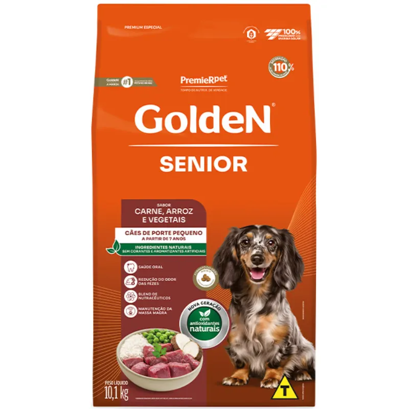 Ração Golden Fórmula Sabor Carne para Cães Sênior de Raças Pequenas 3 Kg