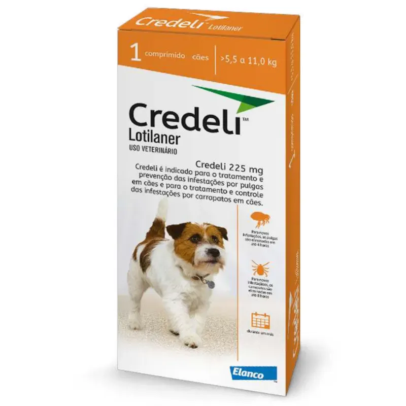 Antipulgas Credeli 225mg Cães 5,5 a 11kg