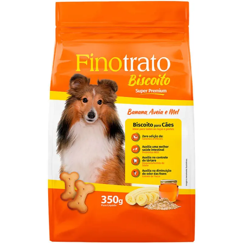 Biscoito Finotrato Sabor Banana com Aveia e Mel para Cães 350 g