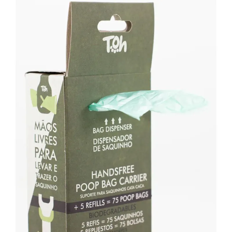 Caixa  Suporte Poop Bag com 5 Refis Bio Fiji Toh
