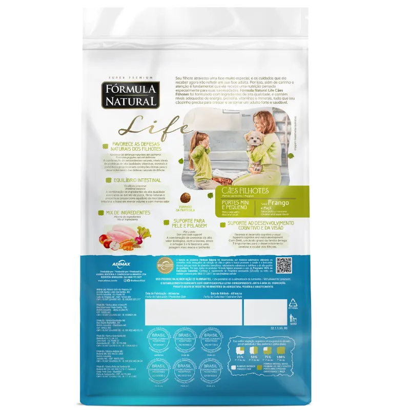 Ração Fórmula Natural Life Cães Filhotes Raças Mini e Pequenas