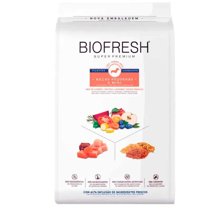 Ração Biofresh Para Cães Filhotes Raças Pequenas E Mini