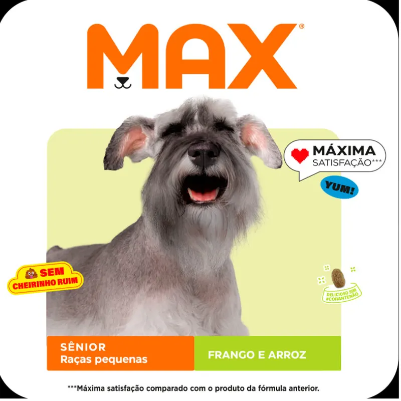 Ração Max para Cães Sênior Raças Pequenas Sabor Frango e Arroz