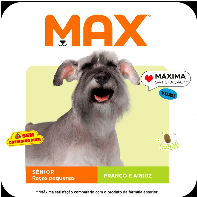 Ração Max para Cães Sênior Raças Pequenas Sabor Frango e Arroz
