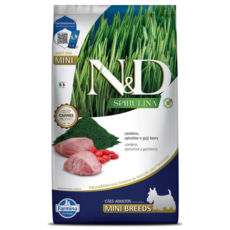 Ração N&D Spirulina Cães Adultos Mini Cordeiro 2 Kg