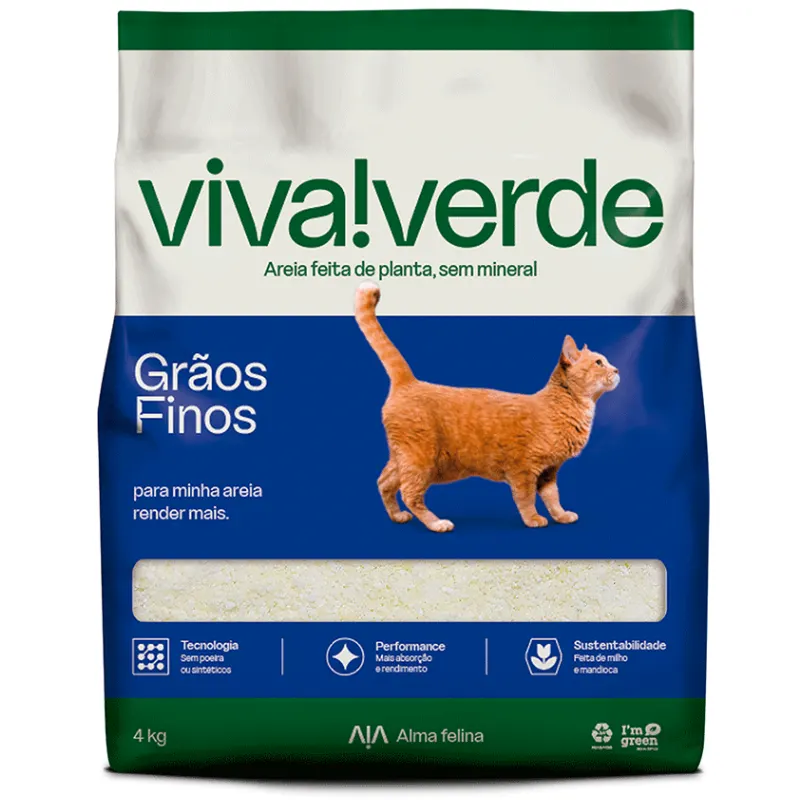 Viva Verde Areia Higiênica Grãos Finos 4 Kg