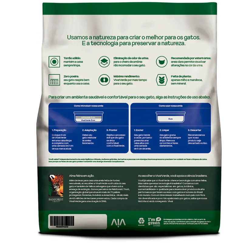 Viva Verde Areia Higiênica Grãos Finos 4 Kg