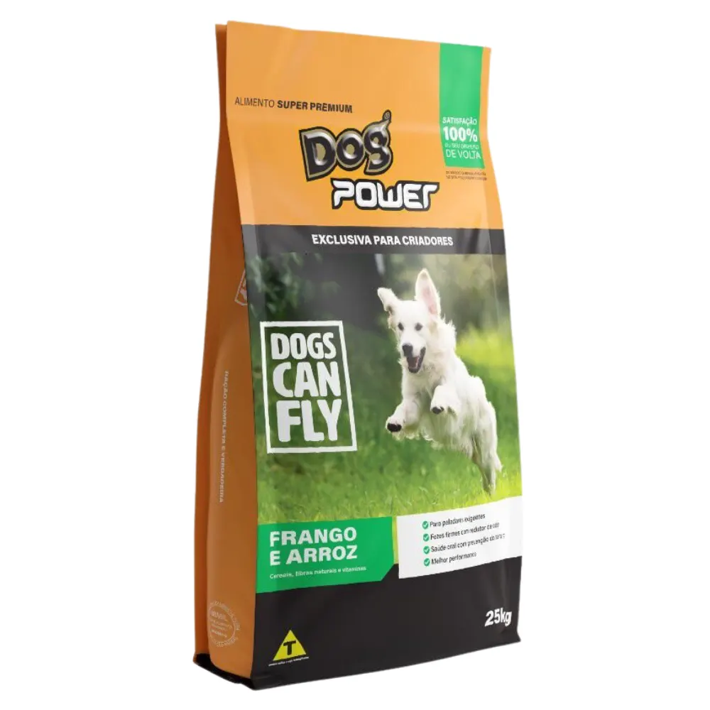Ração Dog Power Dogs Can Fly Frango Arroz Cães Adultos