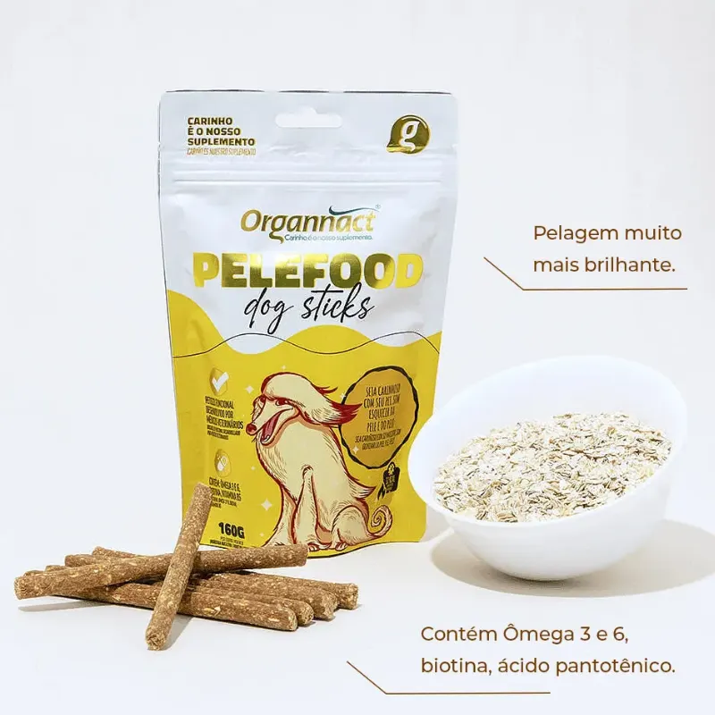 Suplemento Organnact Pelefood Sticks para Cães 160 g