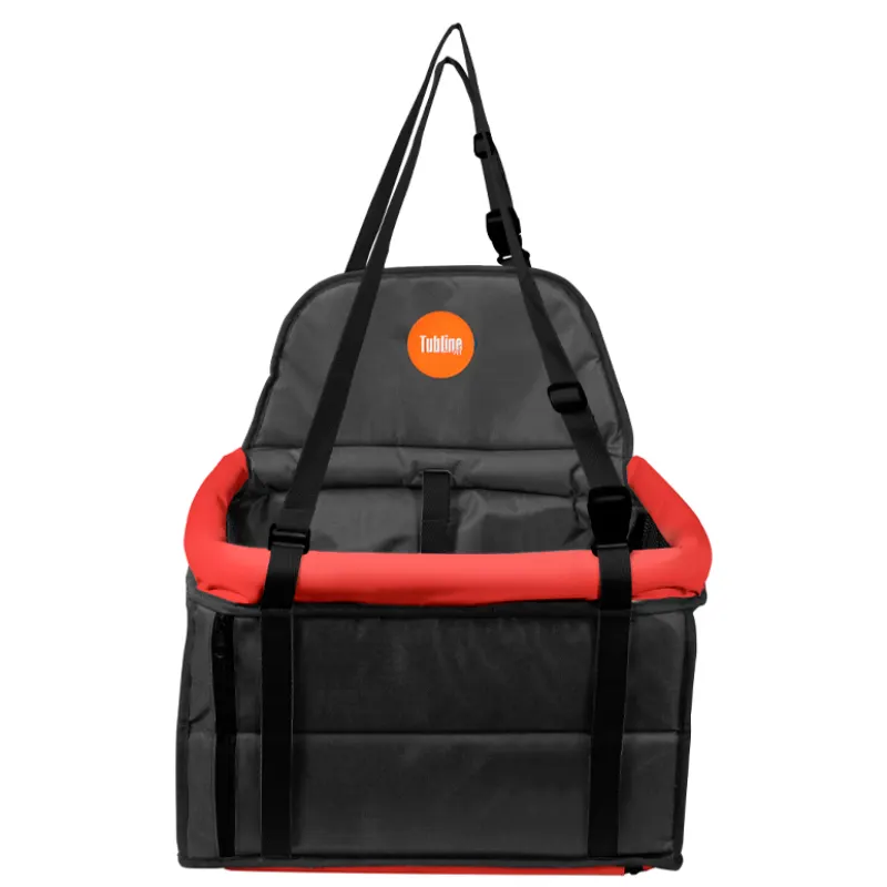 Assento Tubline Transpet para Cães e Gatos Preto e Vermelho