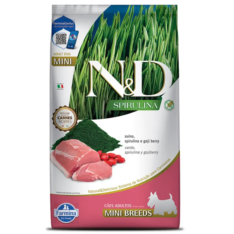 Ração N&D Spirulina Cães Adultos Mini Suíno 2 Kg