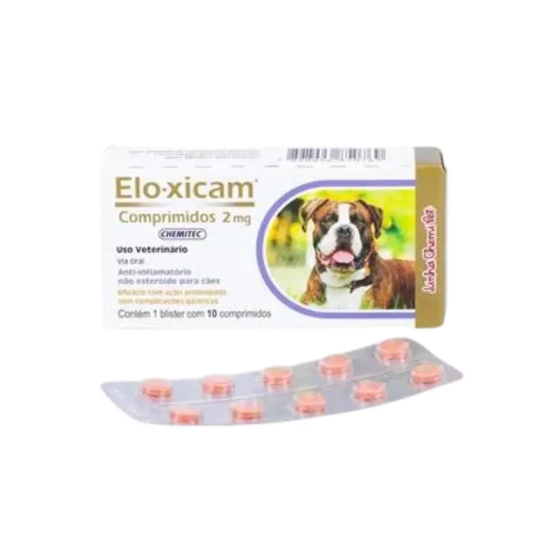 Anti-inflamatório - Elo-xicam 2mg - Cães/gatos - C/ 10 Cpr