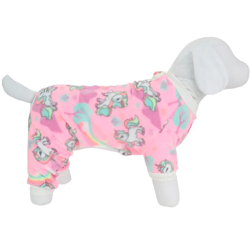 Macacão Soft Básico Unicórnio Rosa Bonito pra  Cachorro