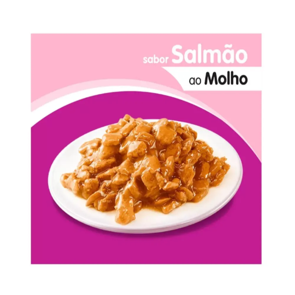 Ração Úmida Whiskas Sachê Gatos Adultos Salmão Molho 85g