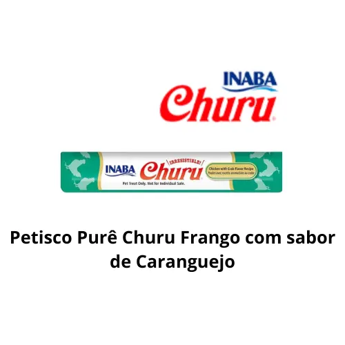 Petisco Patê Churu Gatos Frango com Sabor de Caranguejo - Tubo avulso 14g