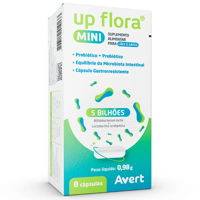 Suplemento Up Flora Mini para Cães e Gatos com 8 Cápsulas