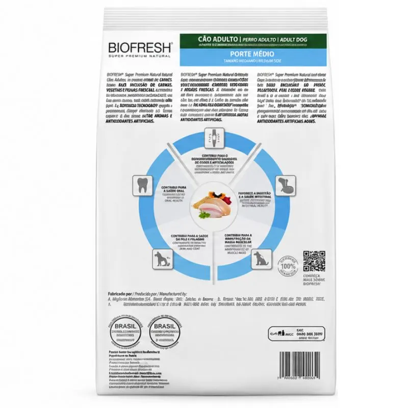 Ração Biofresh Cão Adulto Média Mix de Carnes
