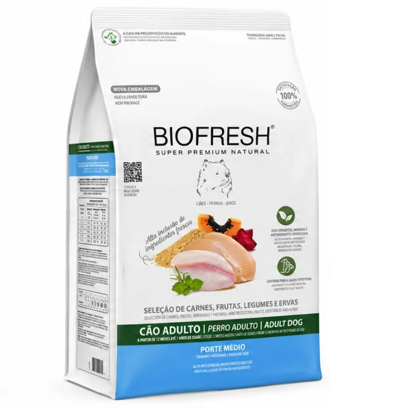 Ração Biofresh Cão Adulto Média Mix de Carnes
