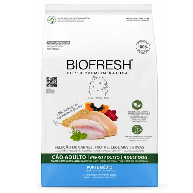 Ração Biofresh Cão Adulto Média Mix de Carnes