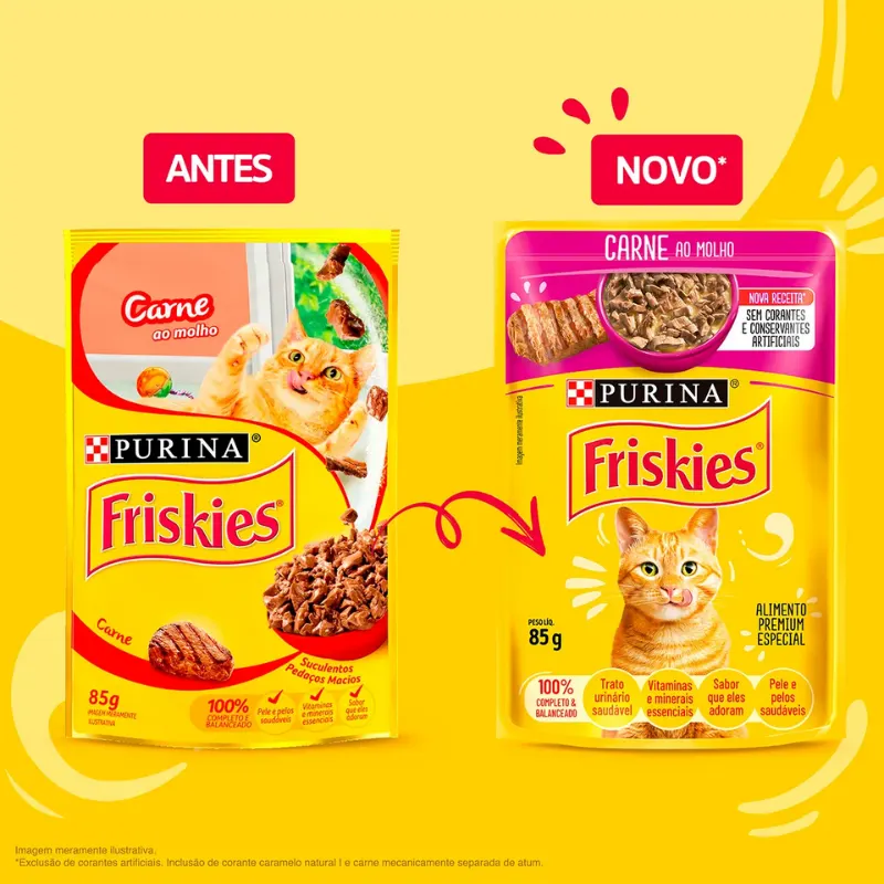 Friskies Sachês para Gatos Adultos Sabor Carne 85g