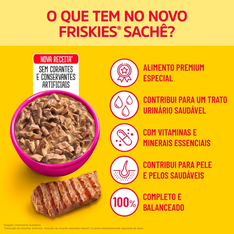 Friskies Sachês para Gatos Adultos Sabor Carne 85g