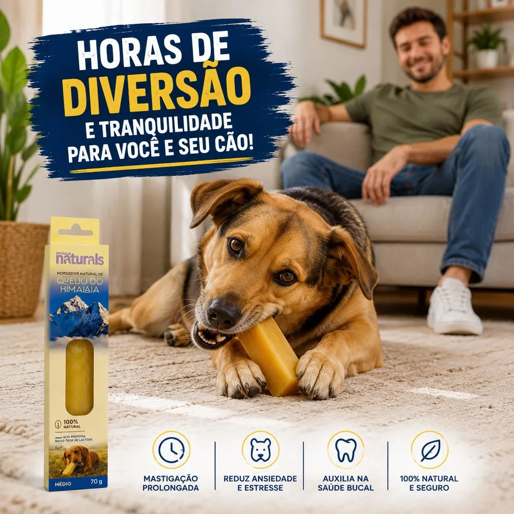 Petisco Amicus Queijo Yak Natural do Himalaia Médio 70 g
