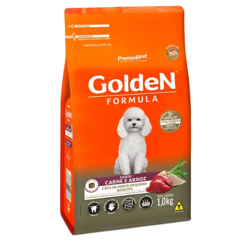 Ração Golden Fórmula Mini Bits Cães Adultos Sabor Carne
