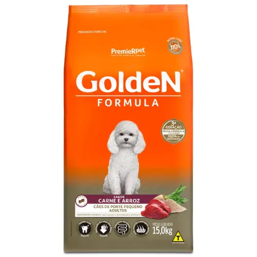 Ração Golden Fórmula Mini Bits Cães Adultos Sabor Carne