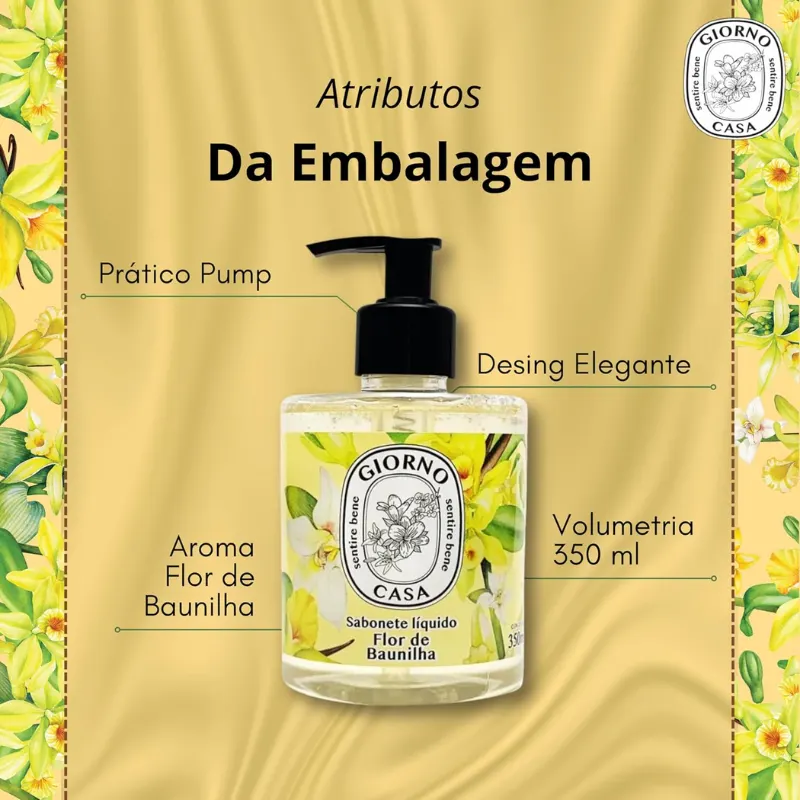 Giorno Casa Sabonete Liquido Flor de Baunilha 350 ml