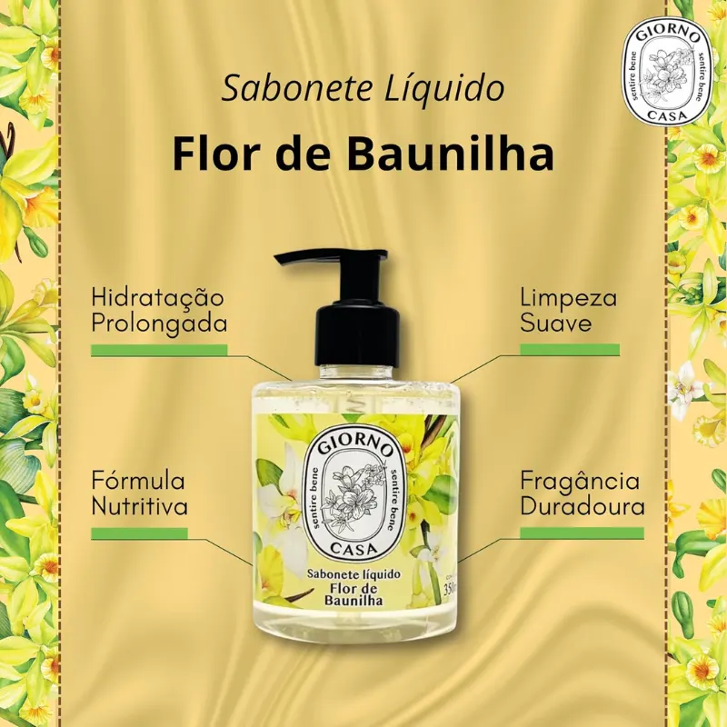 Giorno Casa Sabonete Liquido Flor de Baunilha 350 ml