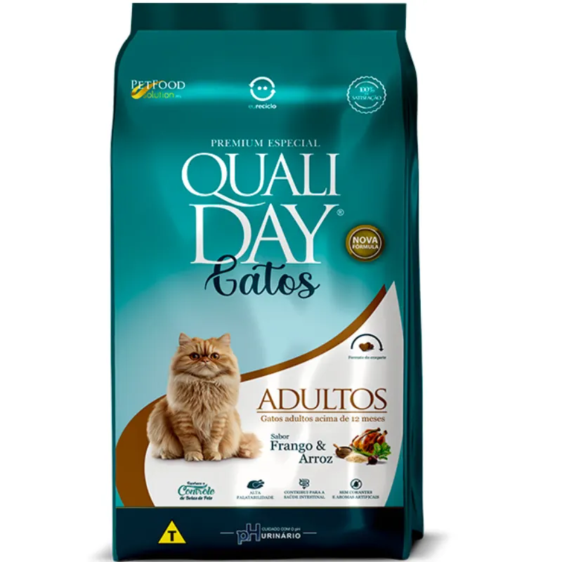 Ração Qualiday para Gatos Adultos Sabor Frango 2,5 kg