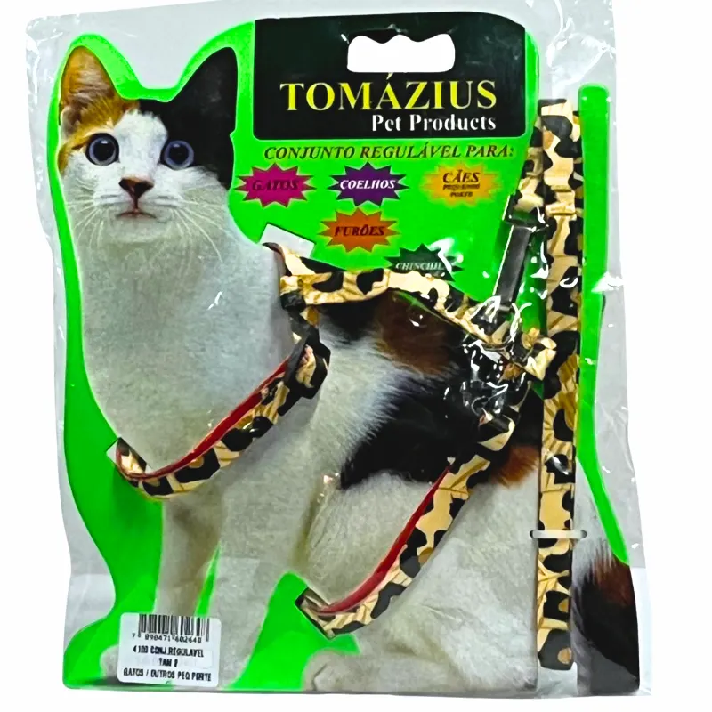 Conjunto Guia e Peitoral para Gatos Regulavel 02