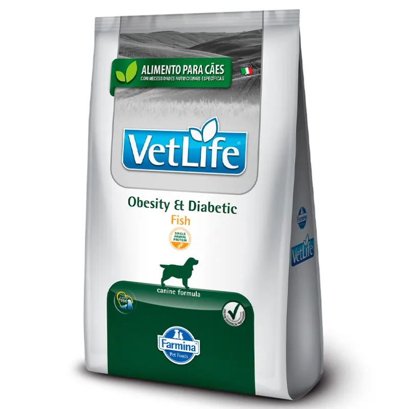 Ração Vet Life Cães Obesity & Diabetic Fish 2 Kg